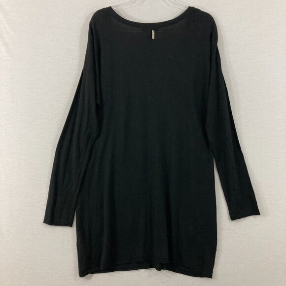 New White House Black Market Black Deep V Neck Light Knit Sweater Tunic XL - Picture 9 of 10